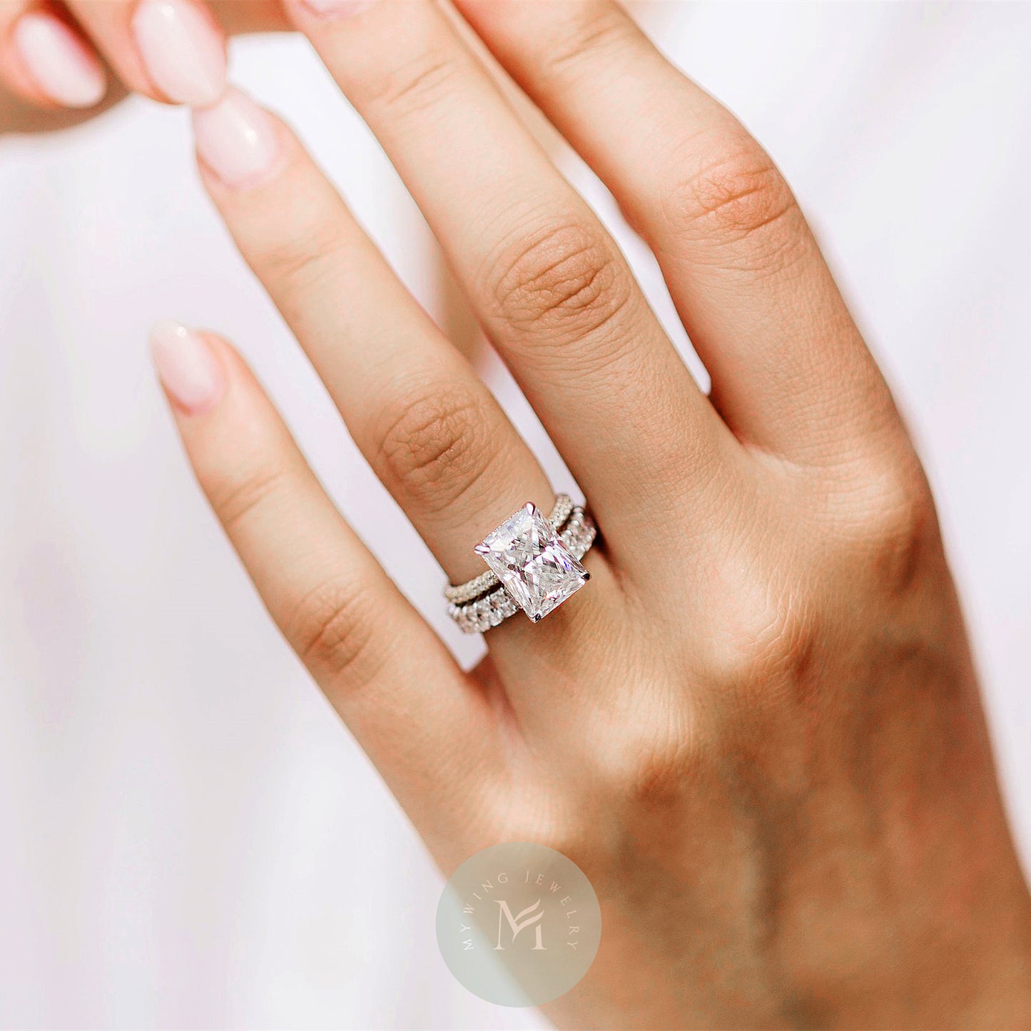 5ct Radiant Moissanite Engagement Ring