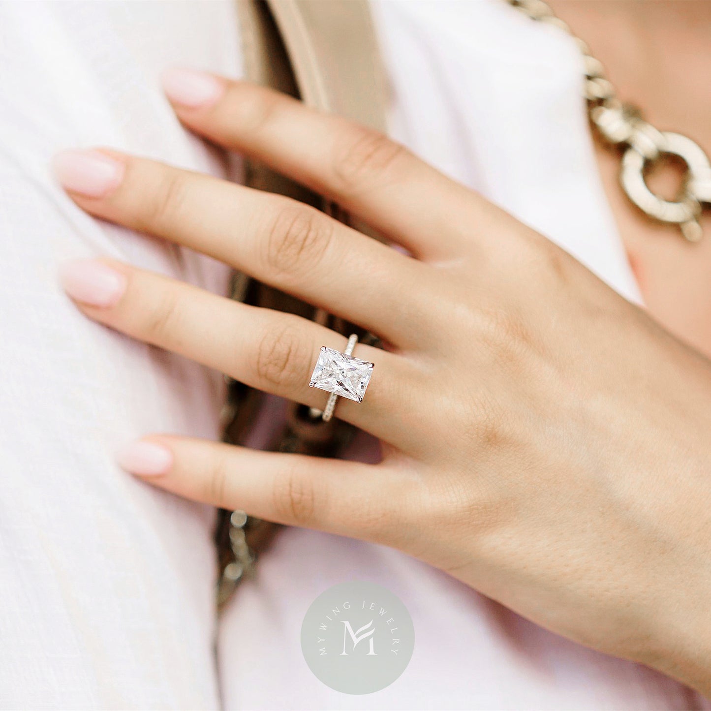 5ct Radiant Moissanite Engagement Ring