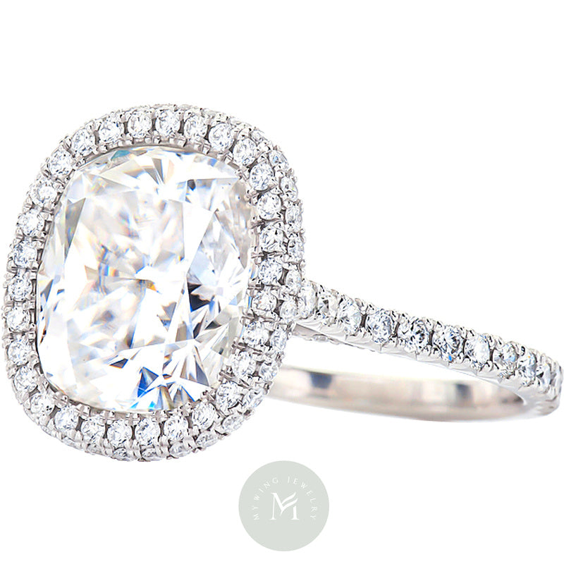 4ct Cushion Moissanite Engagement Ring