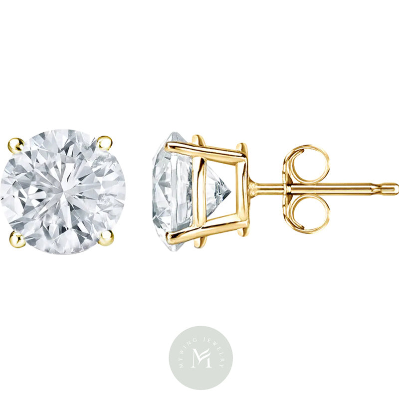 1.5ct*2 Round Moissanite Engagement Earrings