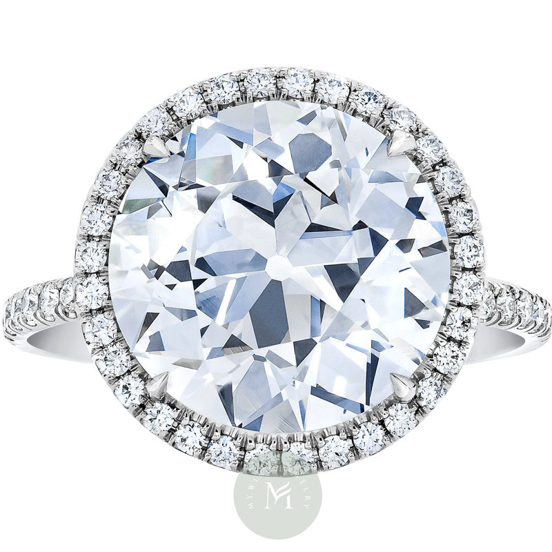 8ct Round Moissanite Engagement Ring