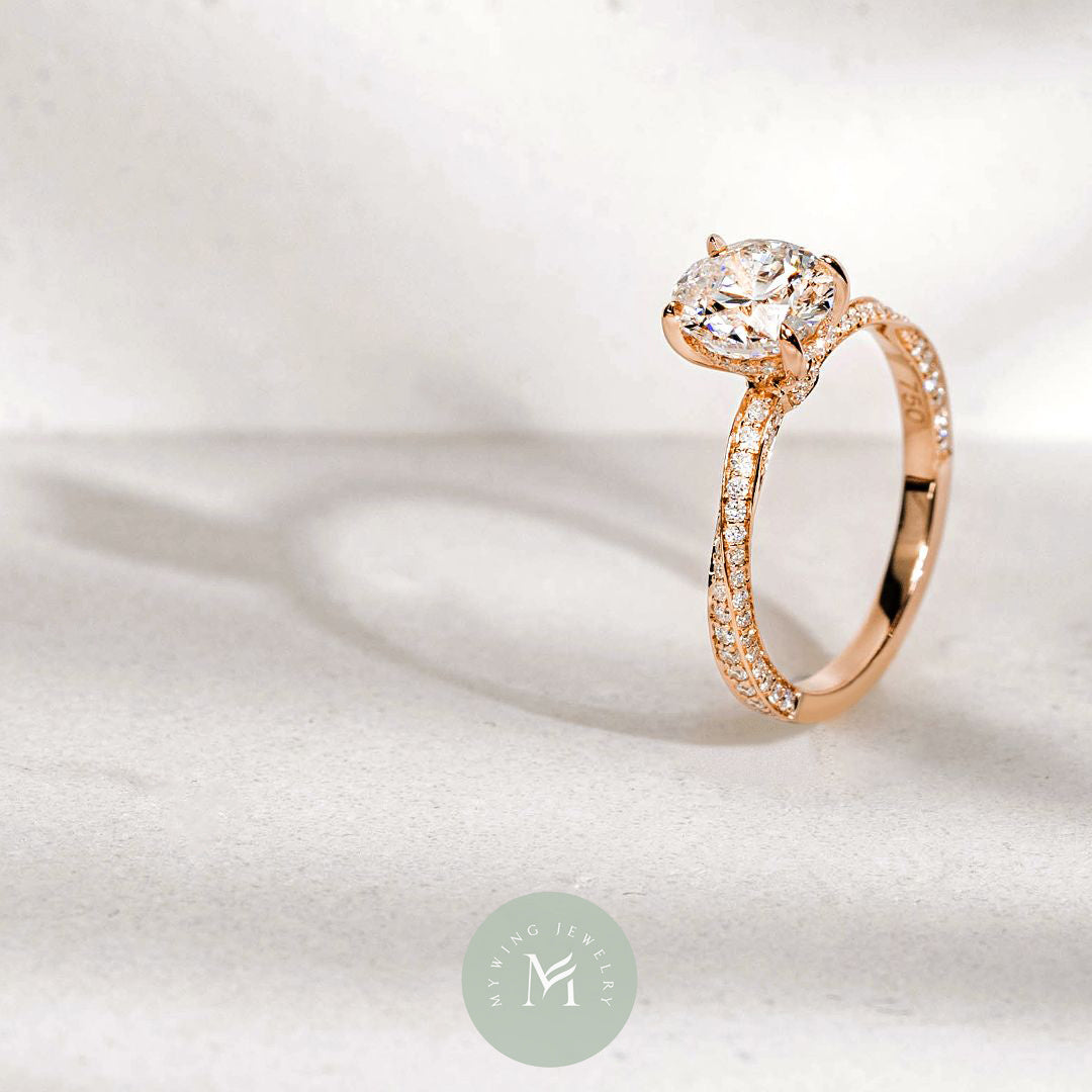 3ct Oval Moissanite Engagement Ring