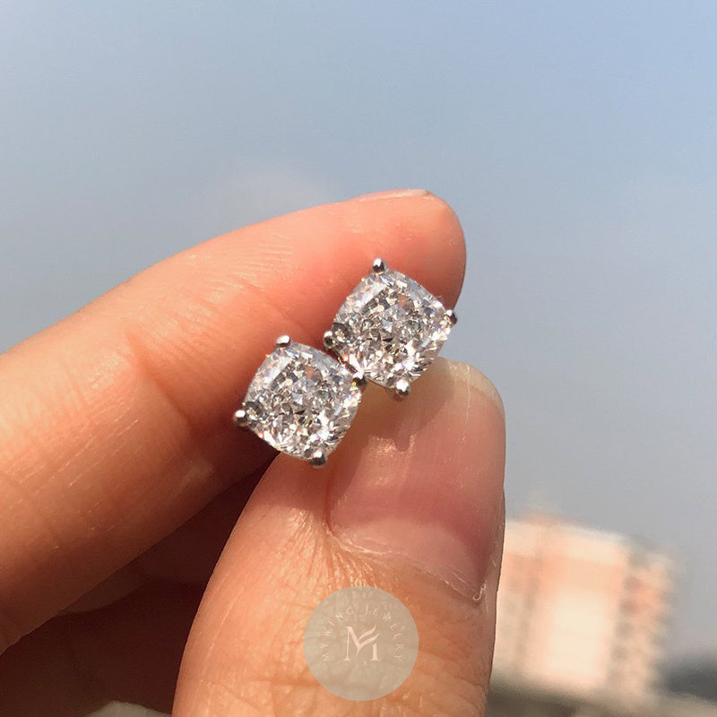 1.5ct*2 Cushion Moissanite Engagement Earrings