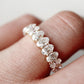 Oval Half Eternity Moissanite Ring 9k/10k/14k/18K White Gold, Yellow Gold or Rose Gold