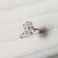 Oval Cut Moissanite Ring with 1 to 3 carats in 9k/10k/14k/18K White Gold, Yellow Gold or Rose Gold