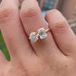 2.5ct Round/Emerald 2 Stone Moissanite Engagement Ring