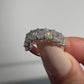 0.8ct Each Emerald  Moissanite Half Eternity Engagement Ring