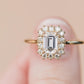 Emeralds Cut Moissanite Ring in 9k/10k/14k/18K White Gold, Yellow Gold or Rose Gold
