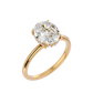 Oval Cut Moissanite Ring with 1 to 3 carats in 9k/10k/14k/18K White Gold, Yellow Gold or Rose Gold