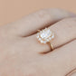 Emeralds Cut Moissanite Ring in 9k/10k/14k/18K White Gold, Yellow Gold or Rose Gold
