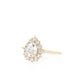 Pear Cut Moissanite Ring with 1 to 3 carats in 9k/10k/14k/18K White Gold, Yellow Gold or Rose Gold