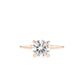 Round Cut Moissanite 4 Prong Petite Comfort Fit Ring with 1 to 3 carats in 9k/10k/14k/18K White Gold, Yellow Gold or Rose Gold