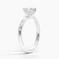 Round Cut Moissanite 4 Prong Petite Comfort Fit Ring with 1 to 3 carats in 9k/10k/14k/18K White Gold, Yellow Gold or Rose Gold