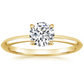 Round Cut Moissanite 4 Prong  Ring with 1 to 3 carats in 9k/10k/14k/18K White Gold, Yellow Gold or Rose Gold