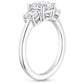 Round Cut Moissanite Three Stone Ring with 1 to 3 carats in 9k/10k/14k/18K White Gold, Yellow Gold or Rose Gold