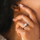 Round Cut Moissanite Three Stone Ring with 1 to 3 carats in 9k/10k/14k/18K White Gold, Yellow Gold or Rose Gold