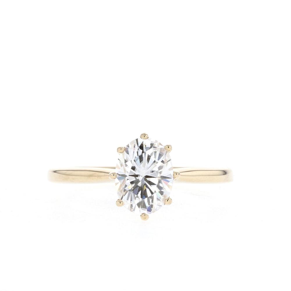 Oval Cut Moissanite Ring with 1 to 3 carats in 9k/10k/14k/18K White Gold, Yellow Gold or Rose Gold