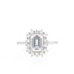 Emeralds Cut Moissanite Ring in 9k/10k/14k/18K White Gold, Yellow Gold or Rose Gold