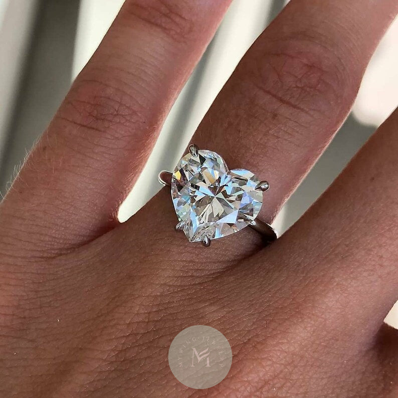 4ct Heart Moissanite Engagement Ring