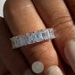 0.8ct Each Emerald  Moissanite Half Eternity Engagement Ring