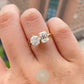 2.5ct Round/Emerald 2 Stone Moissanite Engagement Ring