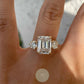 5ct Emerald Moissanite Engagement Ring