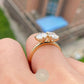 2.5ct Round/Emerald 2 Stone Moissanite Engagement Ring
