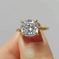 3ct Cushion  Moissanite Engagement Ring