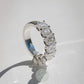 0.8ct Each Emerald  Moissanite Half Eternity Engagement Ring