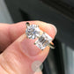 2.5ct Round/Emerald 2 Stone Moissanite Engagement Ring