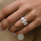 3ct Oval 3 Stone Moissanite Engagement Ring