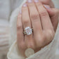 8ct Emerald  Moissanite Engagement Ring