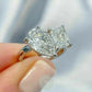4ct Pear Moissanite with 3ct Emerald Cut Engagement Ring