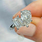 4ct Pear Moissanite with 3ct Emerald Cut Engagement Ring
