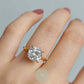 3ct Cushion  Moissanite Engagement Ring