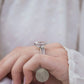 8ct Emerald  Moissanite Engagement Ring