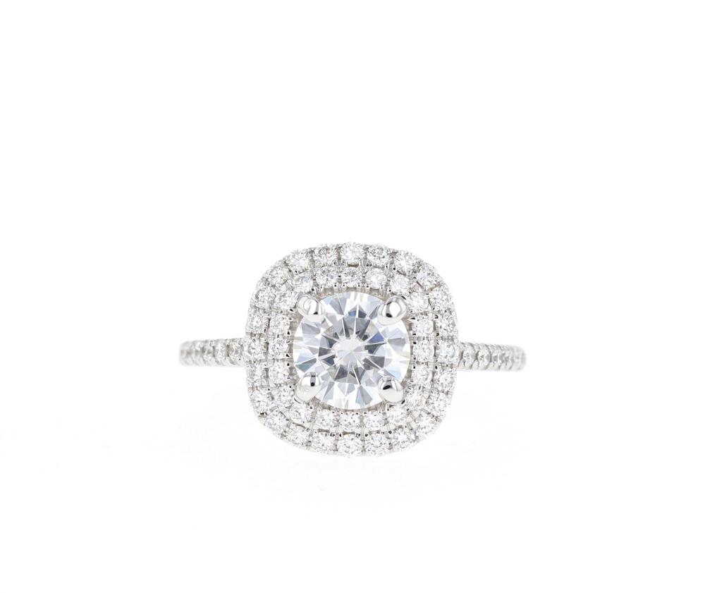 Round Cut Moissanite Ice Out  Ring with 1 to 3 carats in 9k/10k/14k/18K White Gold, Yellow Gold or Rose Gold