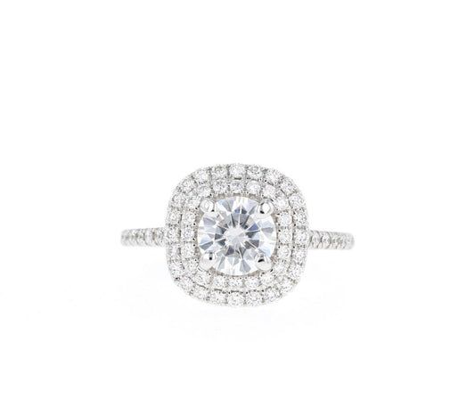Round Cut Moissanite Ice Out  Ring with 1 to 3 carats in 9k/10k/14k/18K White Gold, Yellow Gold or Rose Gold