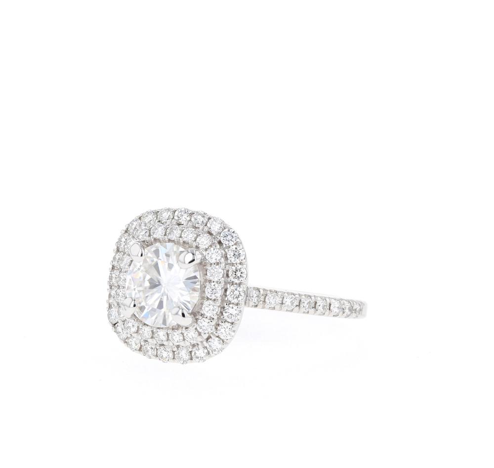 Round Cut Moissanite Ice Out  Ring with 1 to 3 carats in 9k/10k/14k/18K White Gold, Yellow Gold or Rose Gold