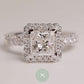 3ct Princess Moissanite Engagement Ring