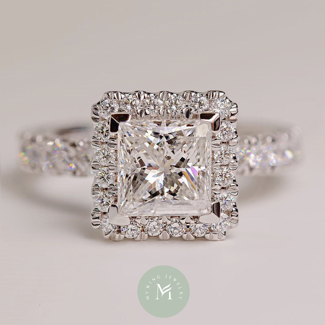 3ct Princess Moissanite Engagement Ring