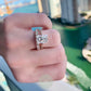5ct Emerald  Moissanite Engagement Ring