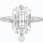 5ct Emerald  Moissanite Engagement Ring