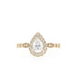 Pear Cut Moissanite Ring with 1 to 3 carats in 9k/10k/14k/18K White Gold, Yellow Gold or Rose Gold